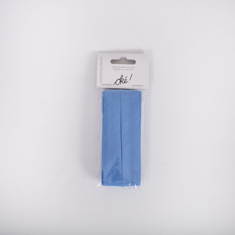 SACHET DE 6 / RUBAN BIAIS 2 CM. X 4 M. BLEUET